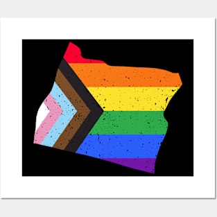 Oregon State Pride: Embrace Progress with the Progress Pride Flag Design Posters and Art